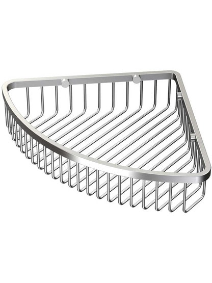 12 inch Shower Corner Basket in Satin Nickel.
